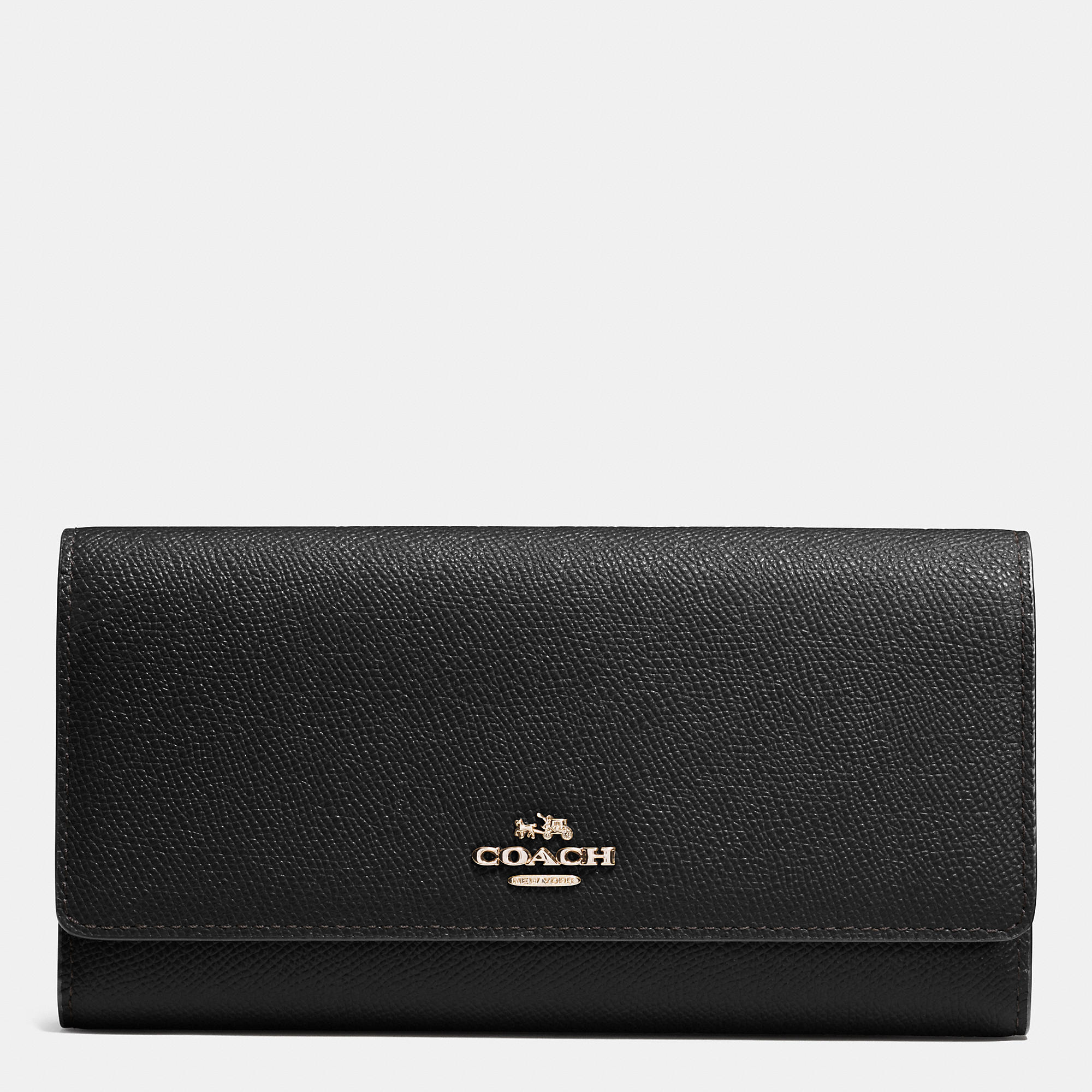 2016 New Arrival Coach Trifold Wallet In Crossgrain Leather